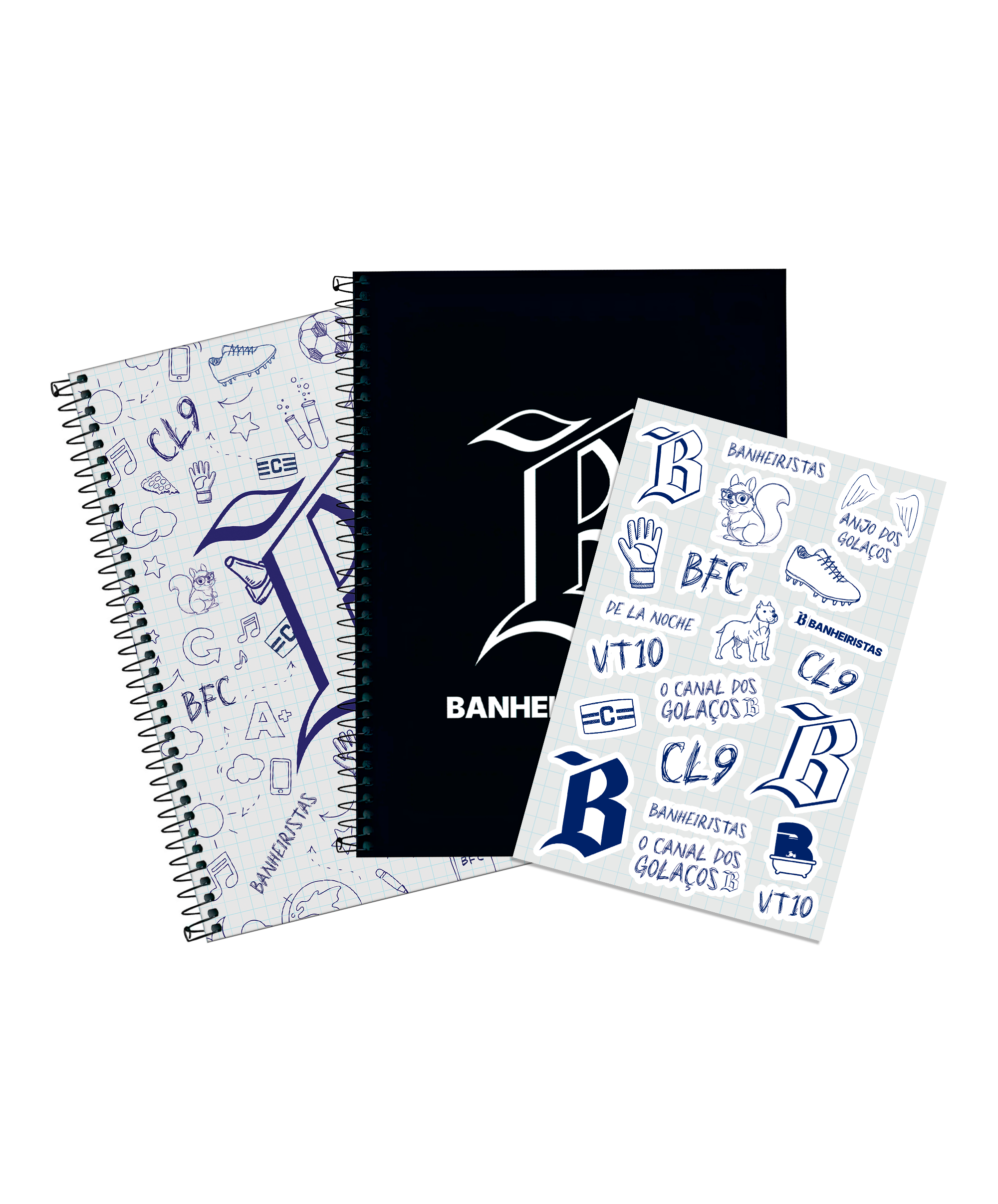 Kit 2 Cadernos + Adesivo