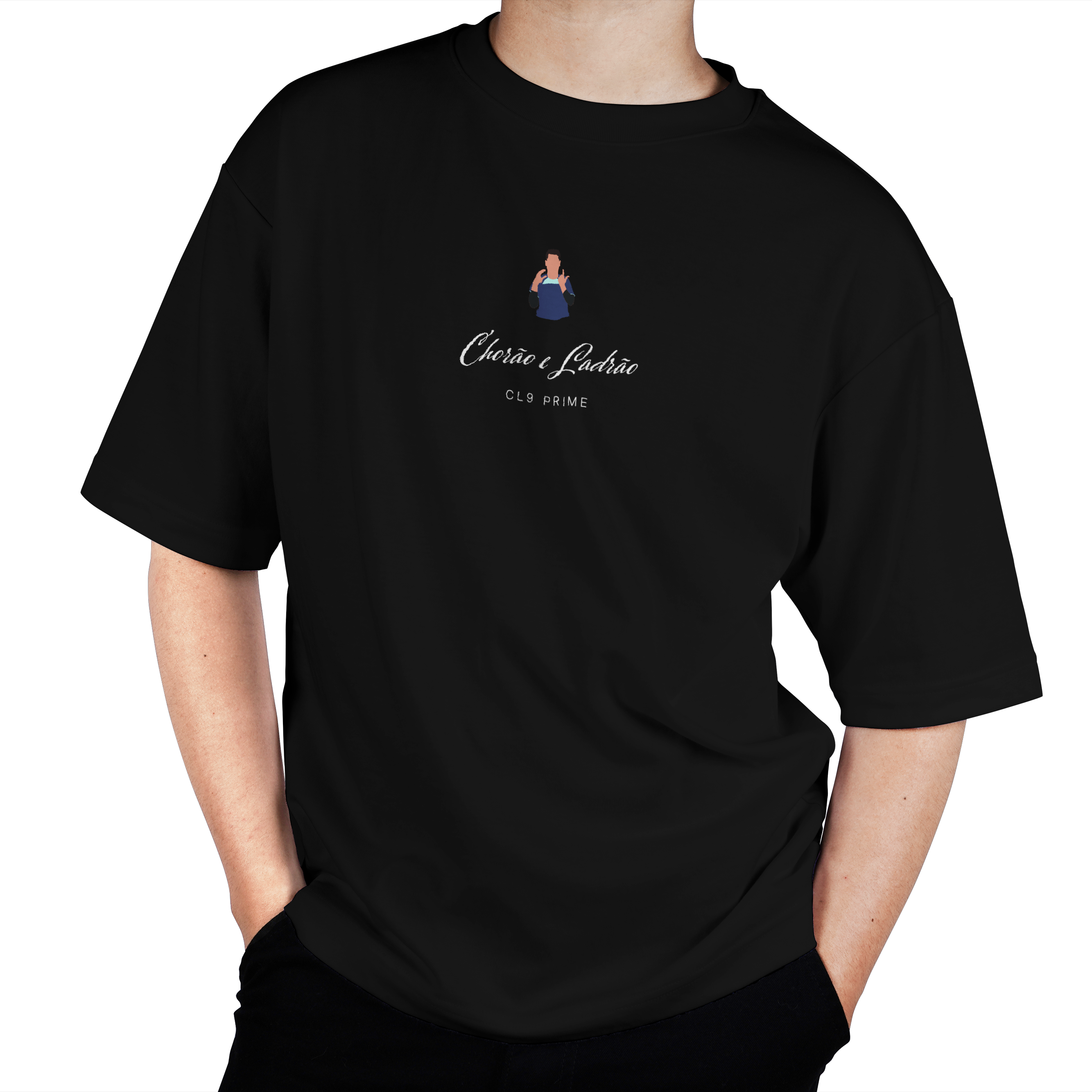 Camiseta Streetwear CL9 Prime 'Chorão e Ladrão' Preta