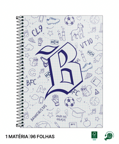 Caderno 1 matéria Banheiristas Draw 96 folhas